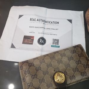 GUCCI Monogram Hysteria Continental Wallet Leather Continental Wallet